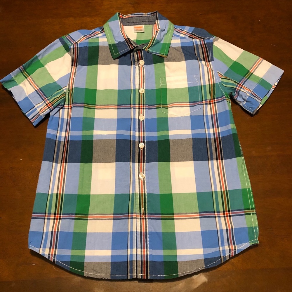 Boys Gymboree plaid shirt sleeve button down